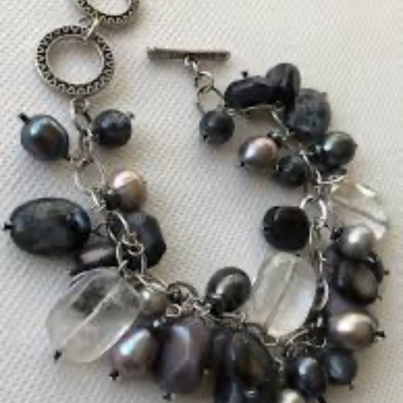 Vintage Silpada Black and Gray Charm Bracelet - Picture 2 of 6